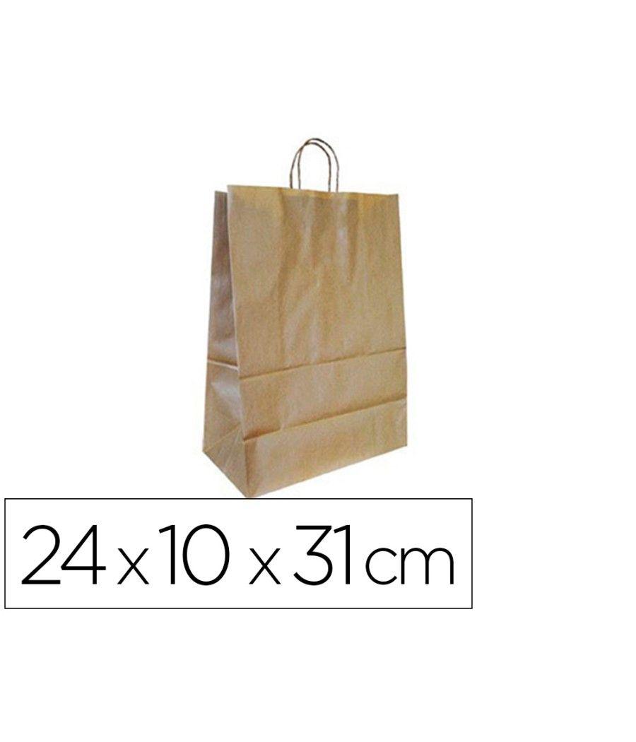 Bolsa kraft q-connect natural asa retorcida 240x100x310 mm PACK 25 UNIDADES - Imagen 2