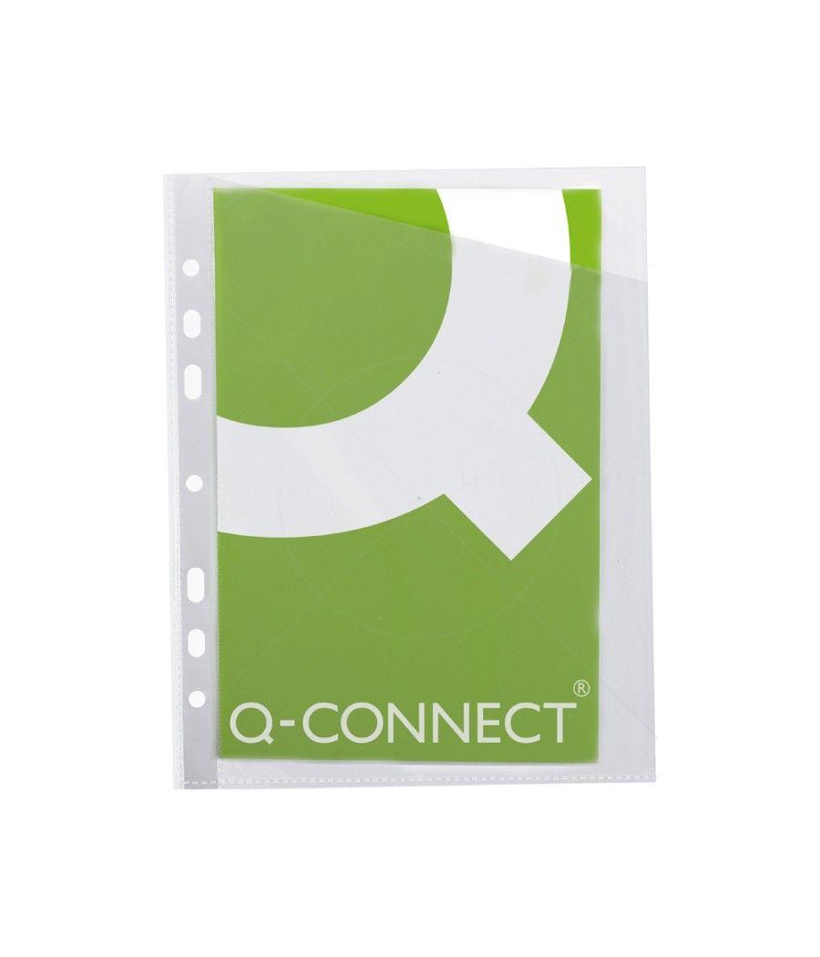 Funda q-connect corte oblicuo 290x195 mm cristal 4 taladros pvc 90 mc caja de 100 unidades - Imagen 3