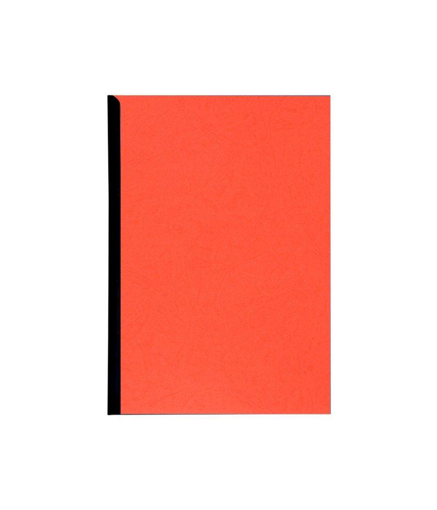 Tapa de encuadernación q-connect cartón din a4 rojo simil piel 250 gr caja de 100 unidades - Imagen 3
