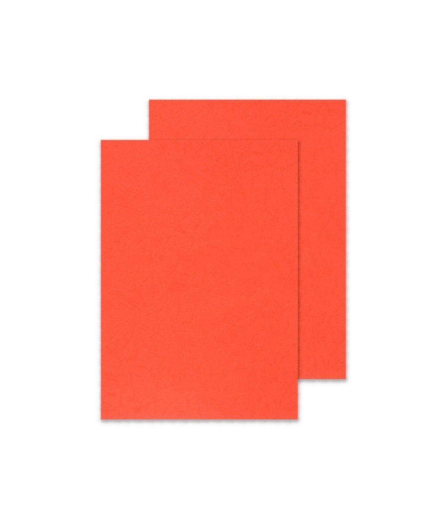 Tapa de encuadernación q-connect cartón din a4 rojo simil piel 250 gr caja de 100 unidades - Imagen 4