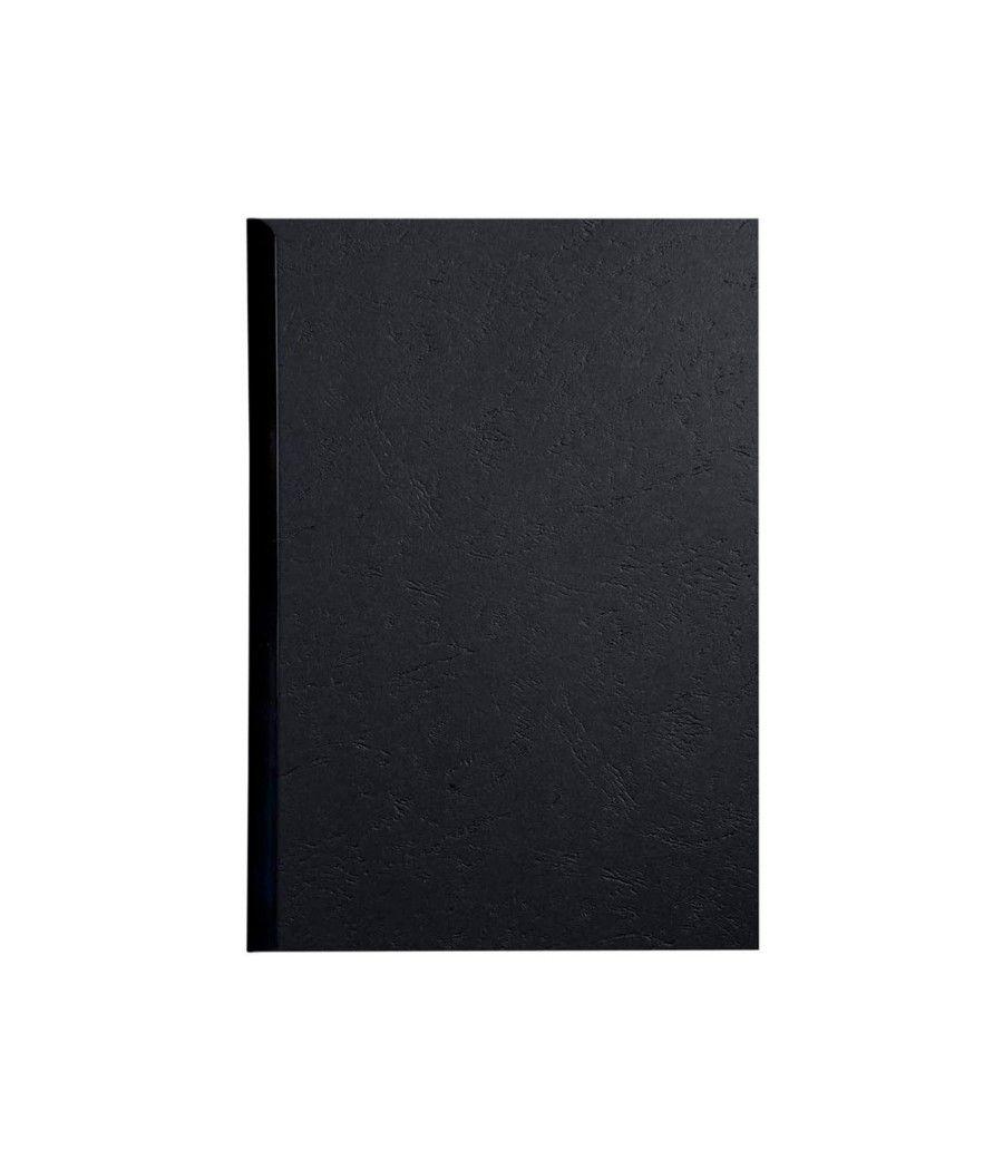Tapa de encuadernación q-connect cartón din a4 negro simil piel 250 gr caja de 100 unidades - Imagen 3