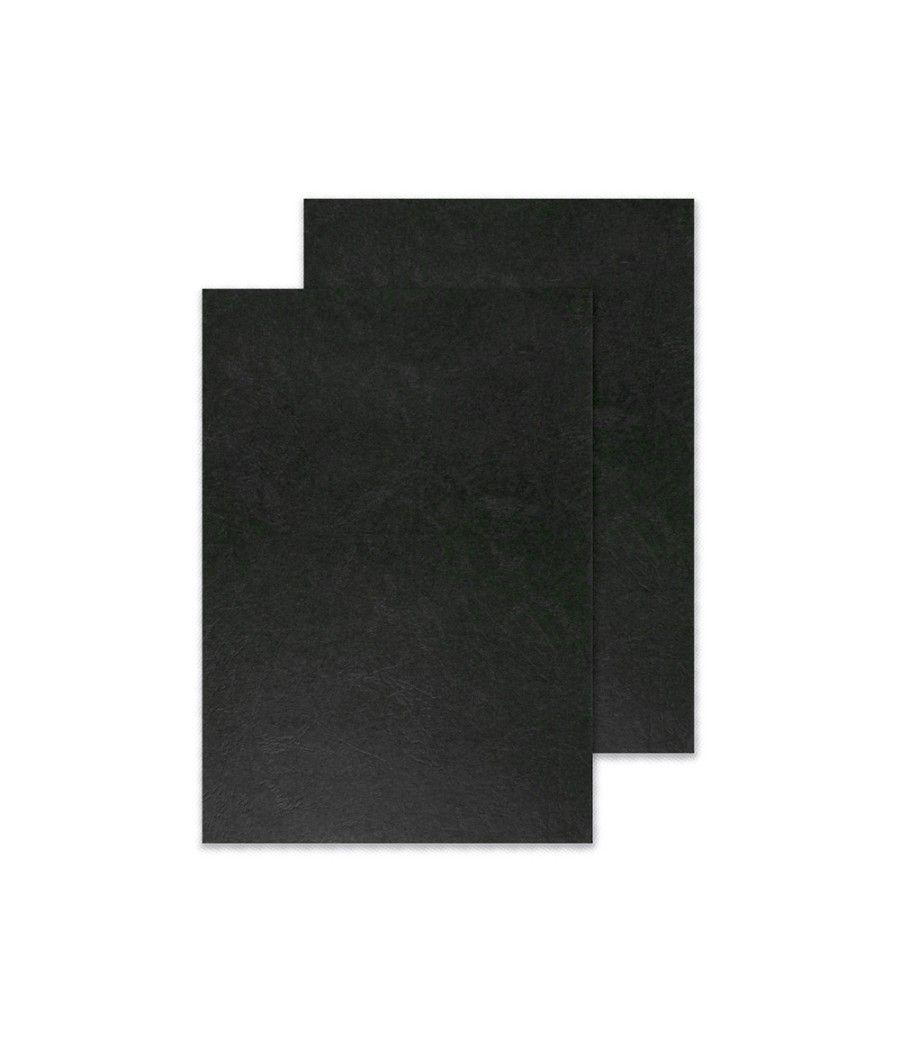 Tapa de encuadernación q-connect cartón din a4 negro simil piel 250 gr caja de 100 unidades - Imagen 4