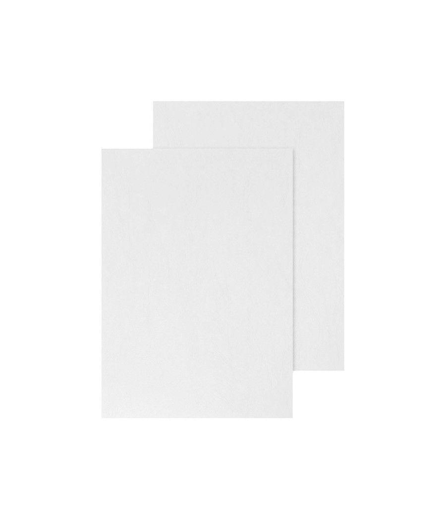 Tapa de encuadernación q-connect cartón din a4 blanco simil piel caja de 100 unidades - Imagen 4