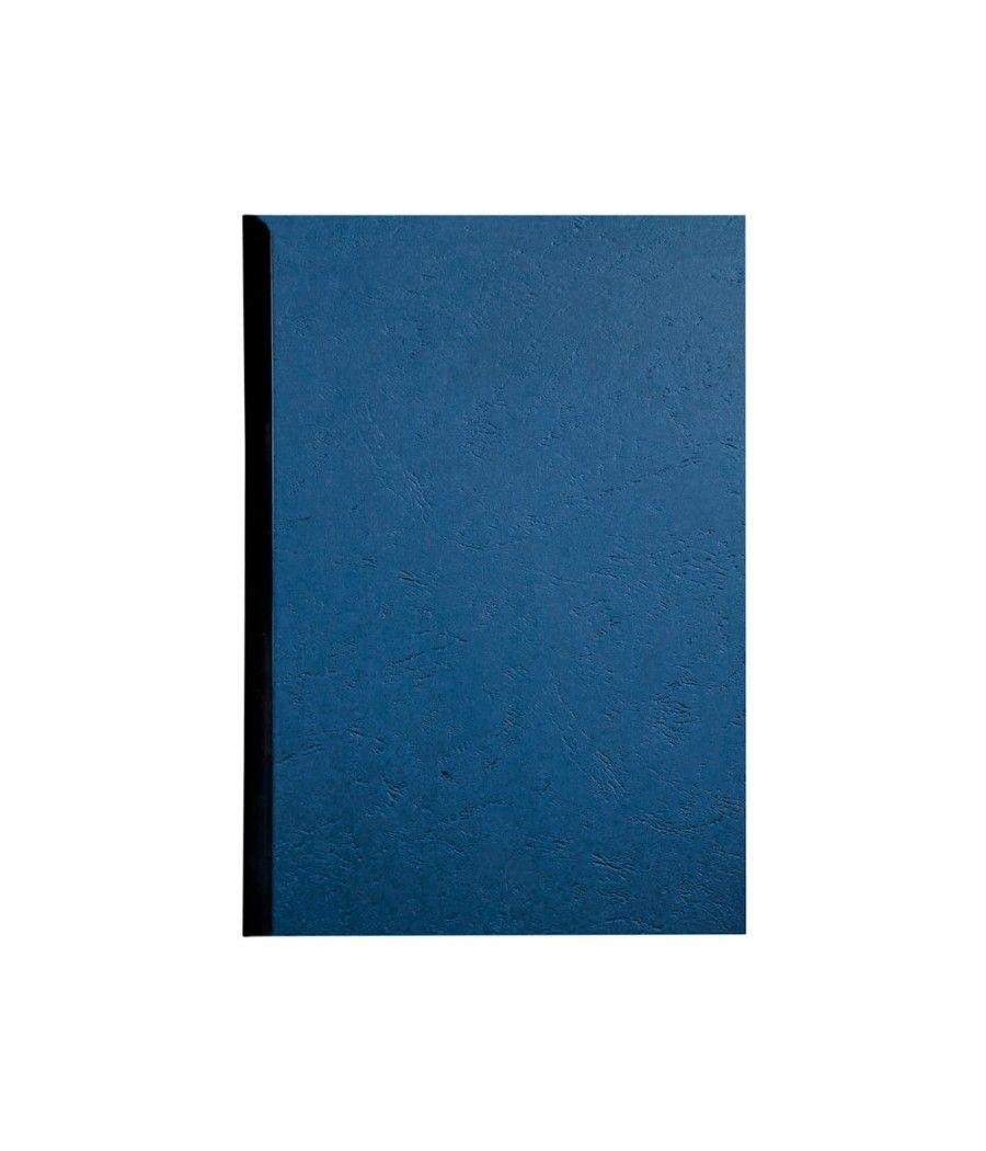 Tapa de encuadernación q-connect cartón din a4 azul simil piel 250 gr caja de 100 unidades - Imagen 3