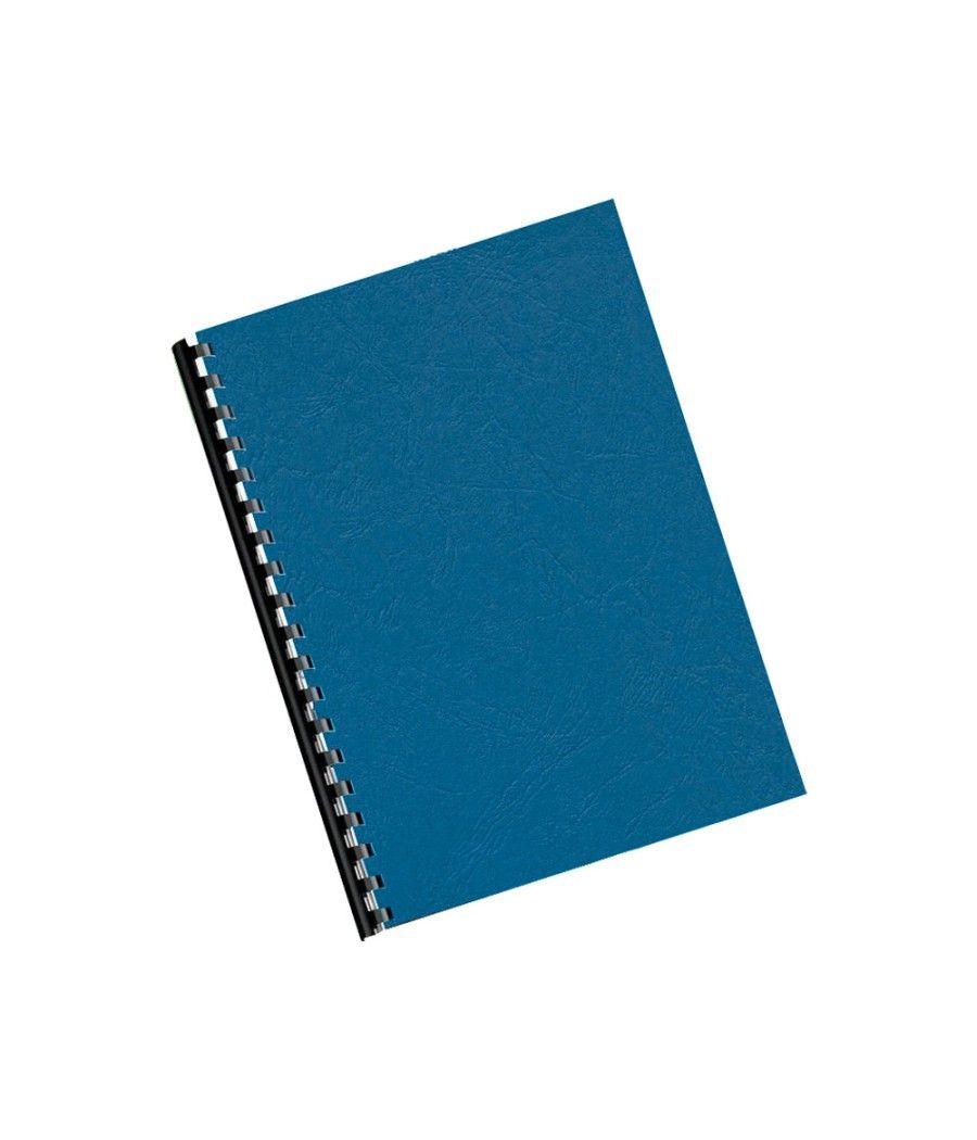 Tapa de encuadernación q-connect cartón din a4 azul simil piel 250 gr caja de 100 unidades - Imagen 5