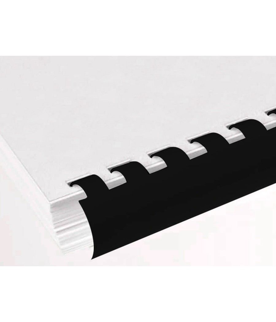 Canutillo q-connect redondo 8 mm plástico negro capacidad 40 hojas caja de 100 unidades - Imagen 5