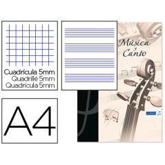 Bloc música y canto oxford pentagrama interlineado 2 mm + cuadricula 5 mm din a4 24 hojas 90g/m2 PACK 20 UNIDADES - Imagen 2