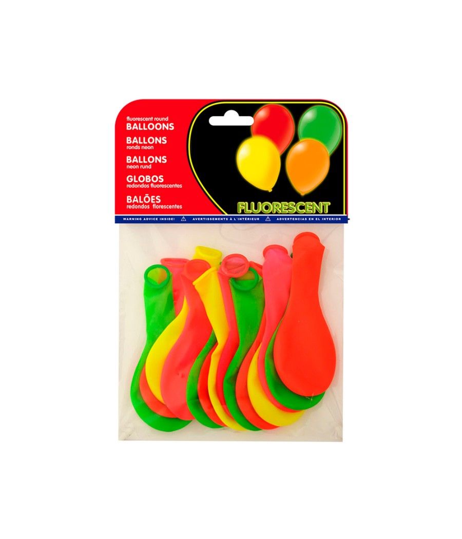 Globos fluorescentes bolsa de 15 unidades colores surtidos - Imagen 3