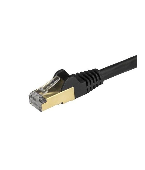 StarTech.com Cable de 1,5m de Red Ethernet Cat6a Negro sin Enganches con Alambre de Cobre