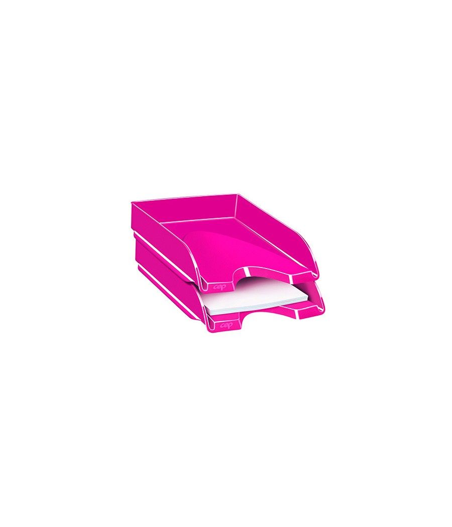 Bandeja sobremesa cep plástico rosa 257x348x66 mm - Imagen 2