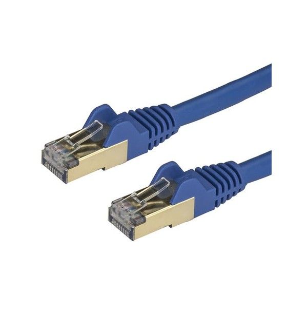StarTech.com Cable de 1,5m de Red Ethernet Cat6a Azul sin Enganches con Alambre de Cobre - Imagen 1