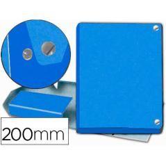 Carpeta proyectos pardo folio lomo 200 mm cartón forrado azul con broche - Imagen 2