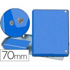 Carpeta proyectos pardo folio lomo 70 mm cartón forrado azul con broche - Imagen 2