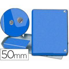Carpeta proyectos pardo folio lomo 50 mm cartón forrado azul con broche - Imagen 2