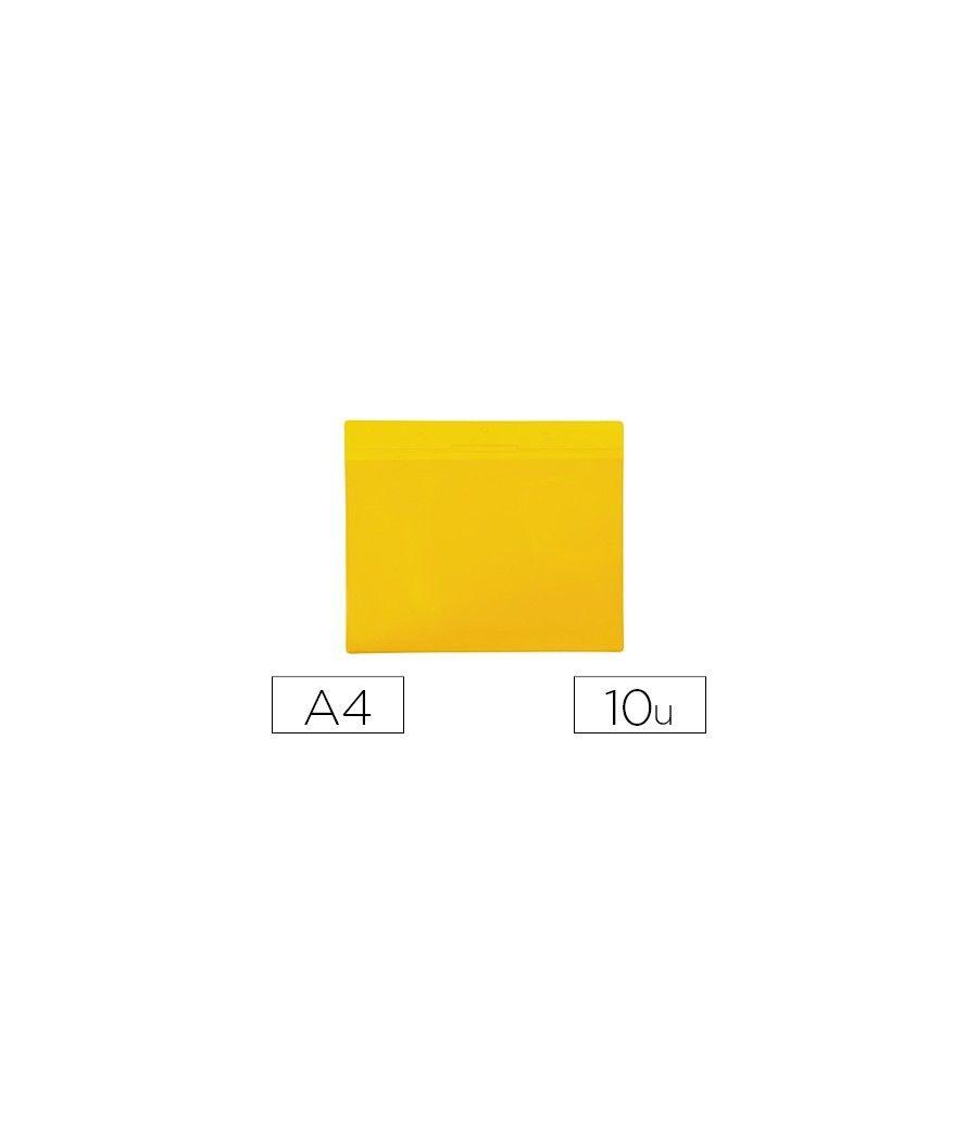 Funda tarifold magnética din a4 horizontal identificacion palets y estanterías amarillo pack de 10 unidades - Imagen 2