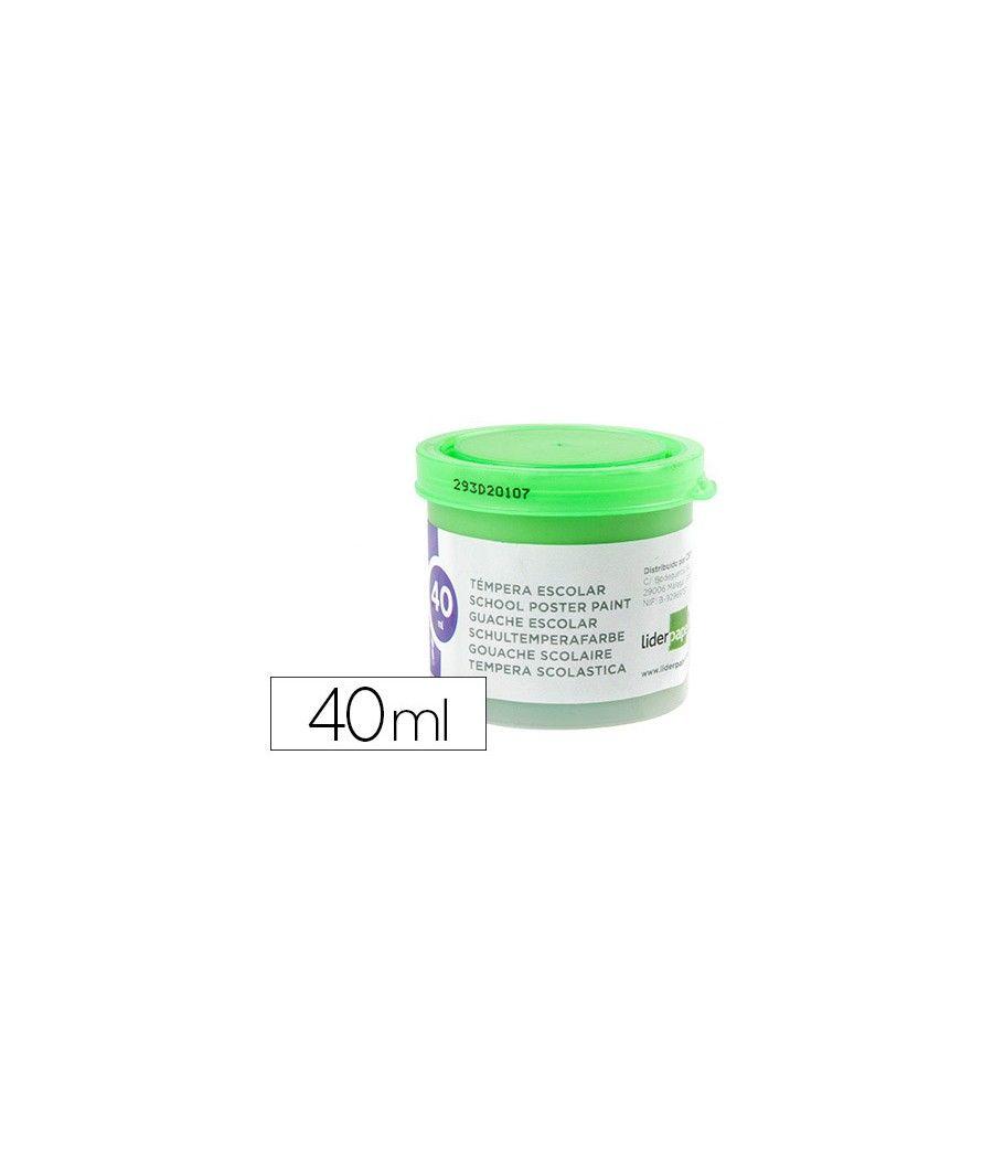 Tempera liderpapel escolar 40 ml verde claro PACK 5 UNIDADES - Imagen 2