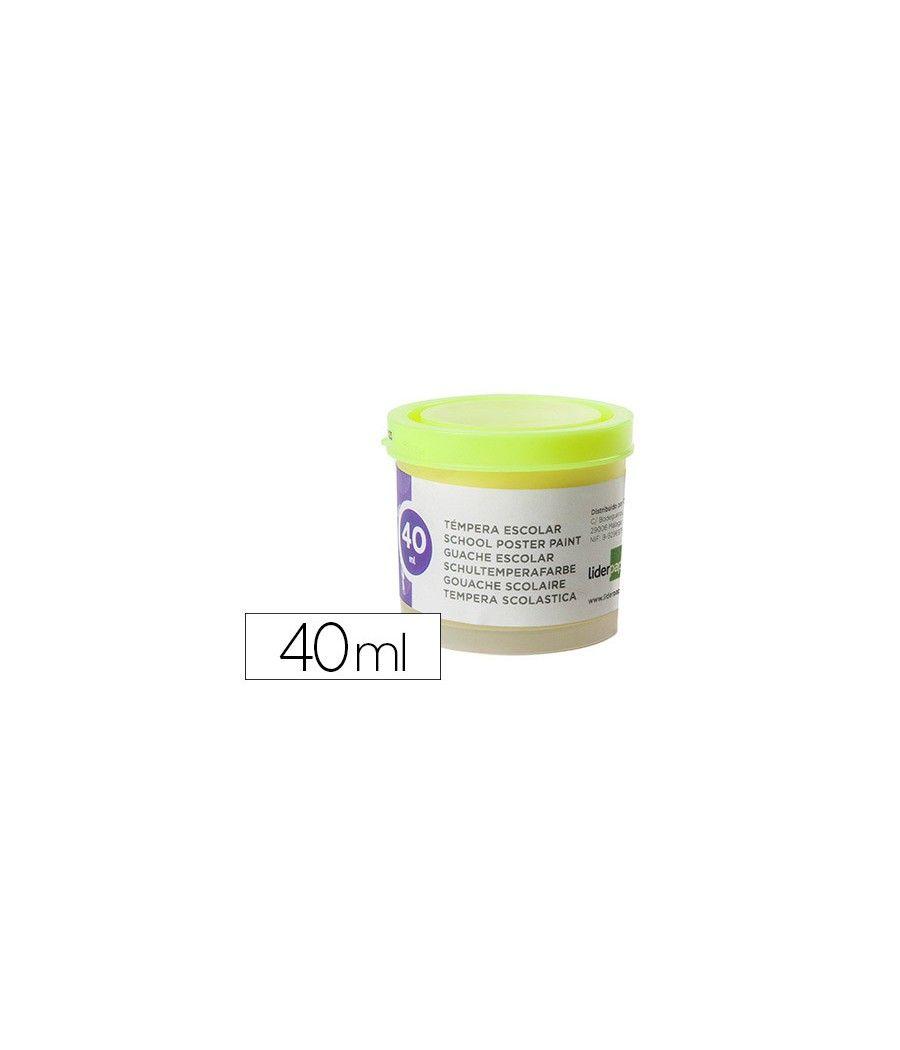 Tempera liderpapel escolar 40 ml amarillo limon PACK 5 UNIDADES - Imagen 2