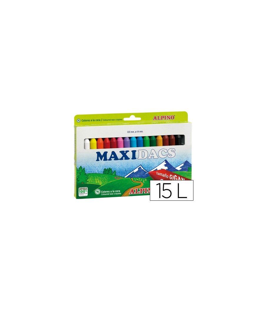 Lápices de cera alpino maxidacs caja de 15 colores surtidos - Imagen 2