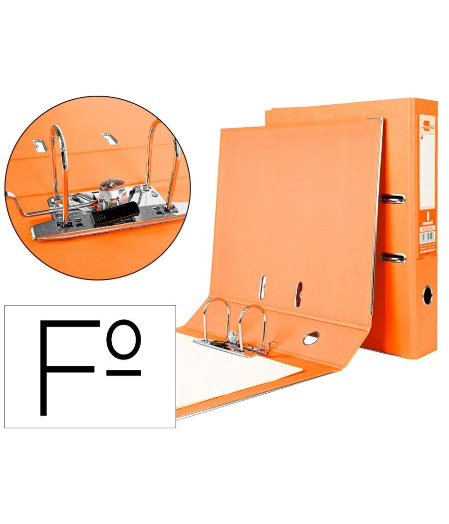 Archivador de palanca liderpapel folio documenta forrado pvc con rado lomo 75mm naranja con compresor - Imagen 2