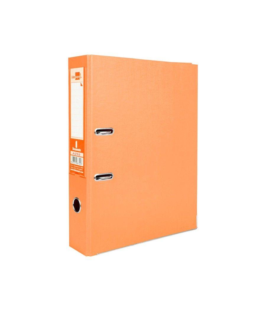 Archivador de palanca liderpapel folio documenta forrado pvc con rado lomo 75mm naranja con compresor - Imagen 3