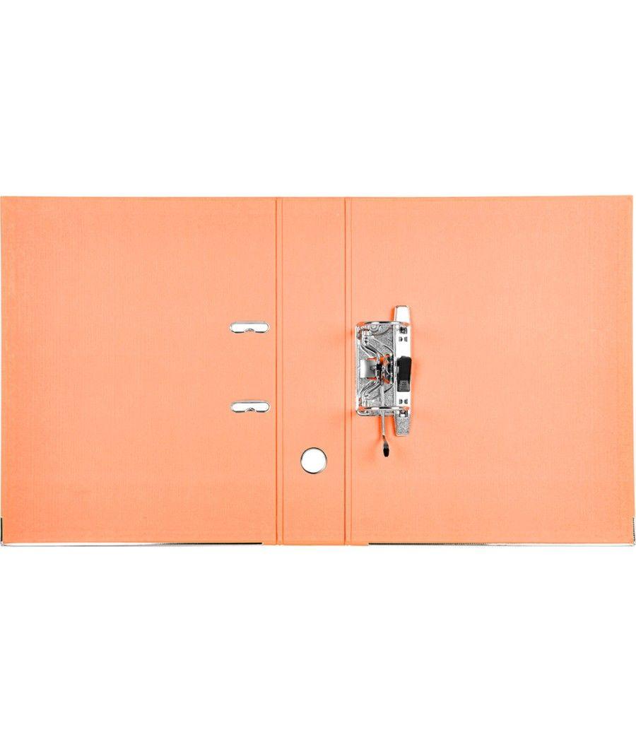 Archivador de palanca liderpapel folio documenta forrado pvc con rado lomo 75mm naranja con compresor - Imagen 7