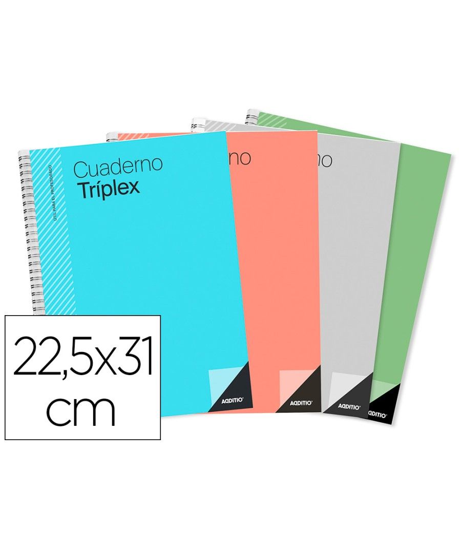 Cuaderno triplex additio plan de curso evaluacion agenda plan semanal y tutorias fundas transparentes 22,5x31cm - Imagen 2