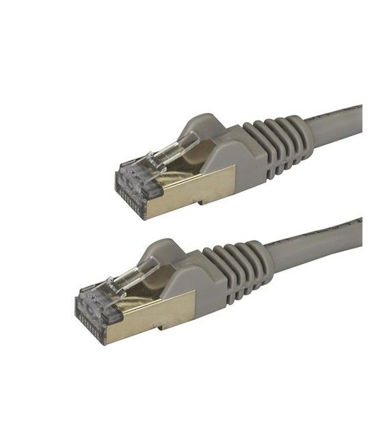 StarTech.com Cable de 0,5m de Red Ethernet RJ45 Cat6a Blindado STP - Cable sin Enganche Snagless - Gris - Imagen 1