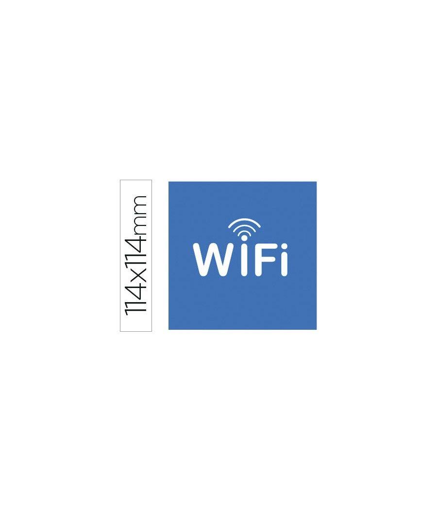 Etiqueta adhesiva apli de señalizacion simbolo wifi 114x114 mm PACK 10 UNIDADES - Imagen 2