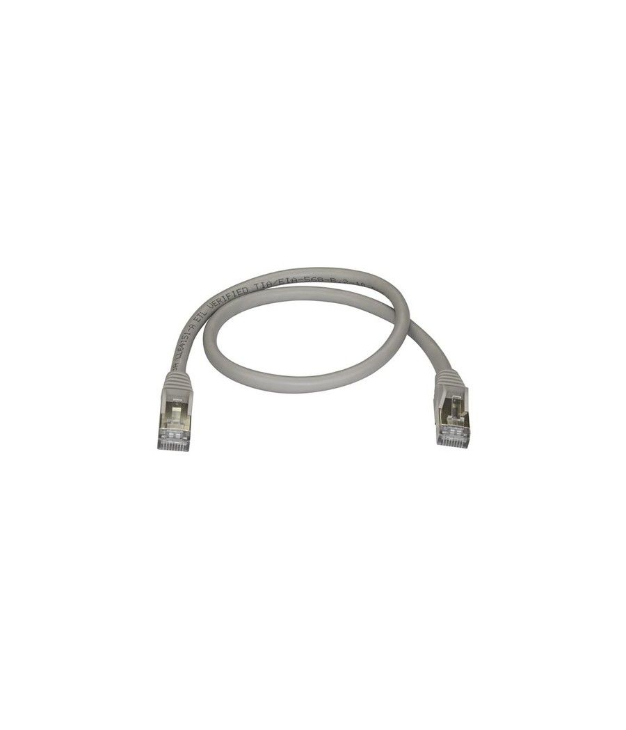 StarTech.com Cable de 0,5m de Red Ethernet RJ45 Cat6a Blindado STP - Cable sin Enganche Snagless - Gris - Imagen 2