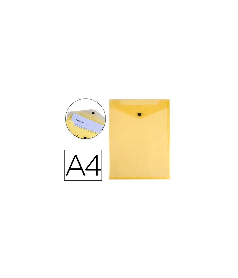 Carpeta liderpapel dossier broche polipropileno din a4 formato vertical amarilla transparente 50 hojas PACK 10 UNIDADES - Imagen