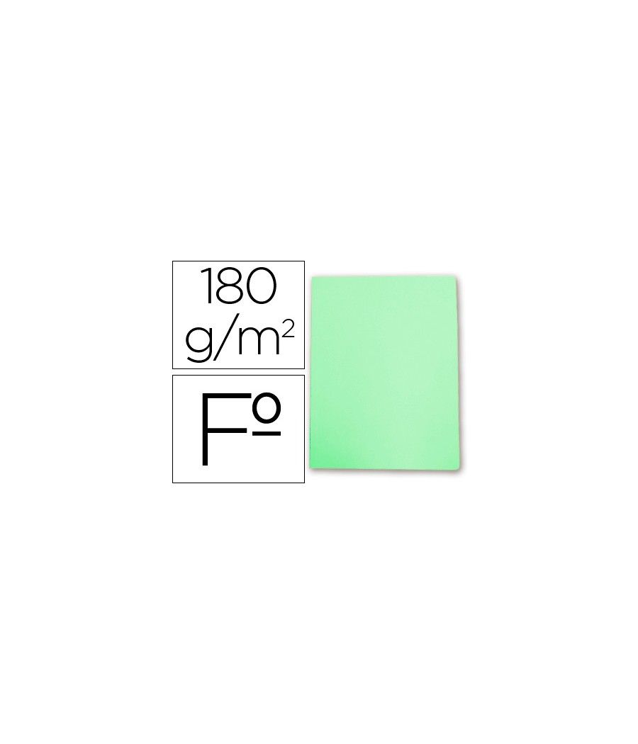 Subcarpeta cartulina gio folio verde pastel 180 g/m2 PACK 50 UNIDADES - Imagen 2