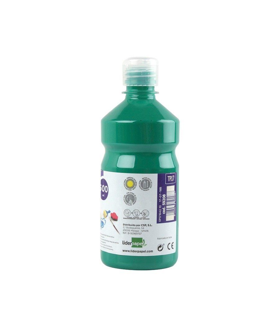 Tempera líquida liderpapel escolar 500 ml verde oscuro - Imagen 3