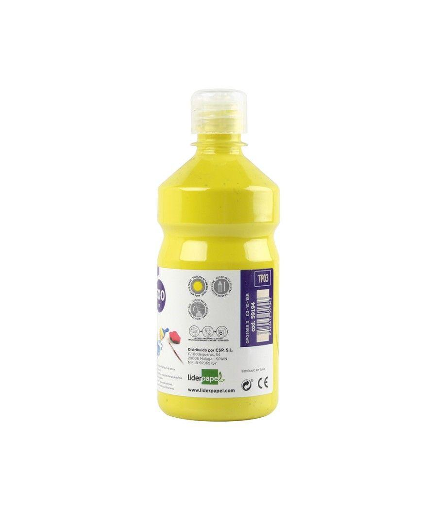 Tempera líquida liderpapel escolar 500 ml amarillo limon - Imagen 3