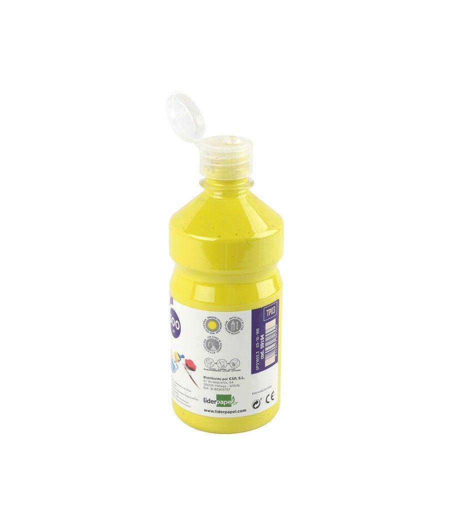 Tempera líquida liderpapel escolar 500 ml amarillo limon - Imagen 4