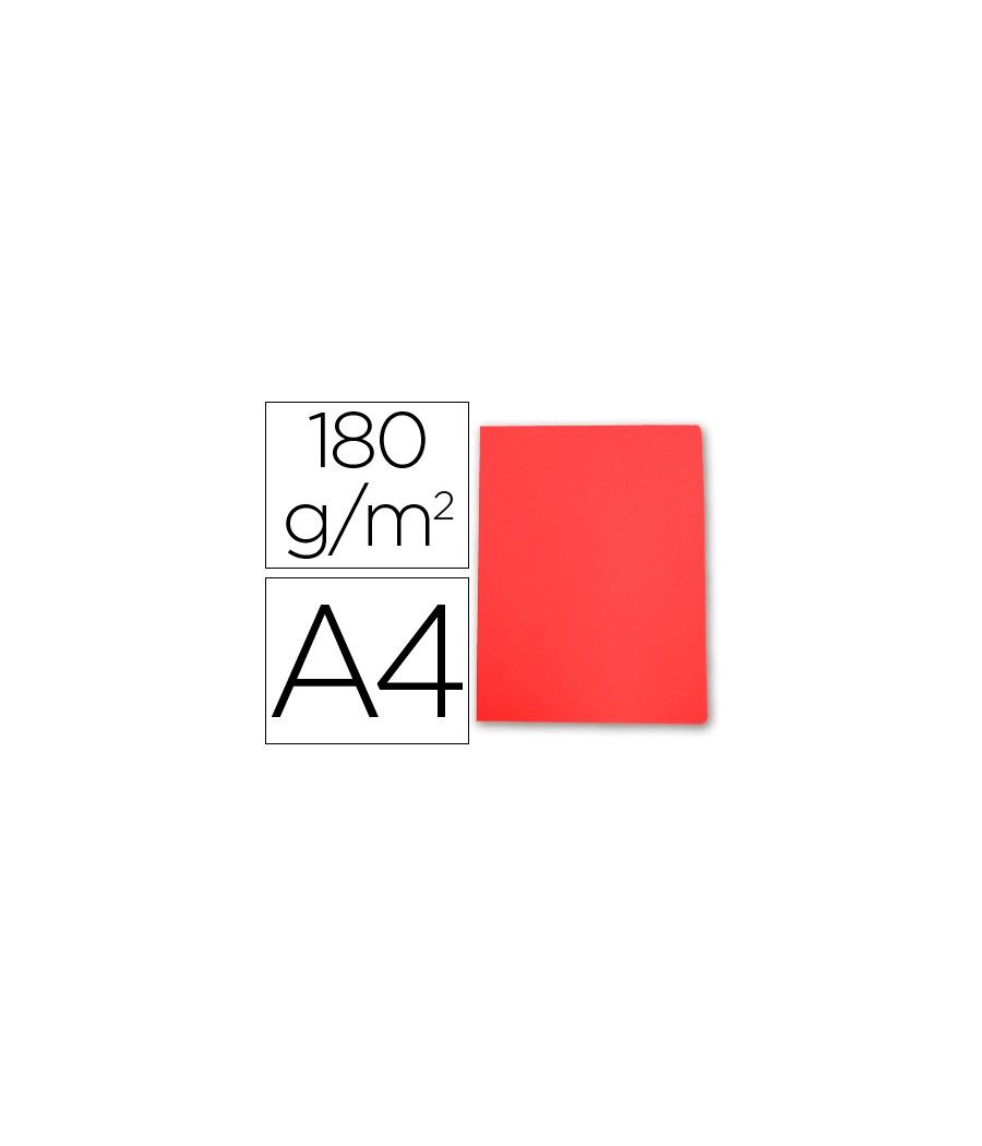 Subcarpeta cartulina gio din a4 rojo pastel 180 g/m2 PACK 50 UNIDADES - Imagen 2