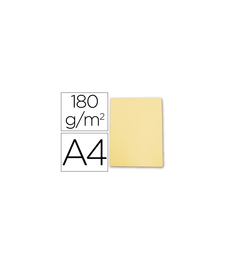 Subcarpeta cartulina gio din a4 amarillo pastel 180 g/m2 PACK 50 UNIDADES - Imagen 2