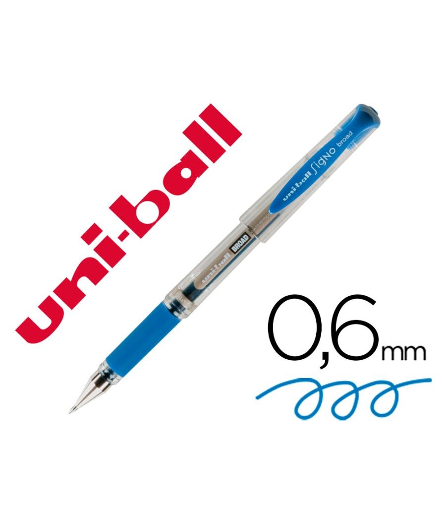 Bolígrafo uni-ball um-153 signo broad azul 1 mm tinta gel PACK 12 UNIDADES - Imagen 2