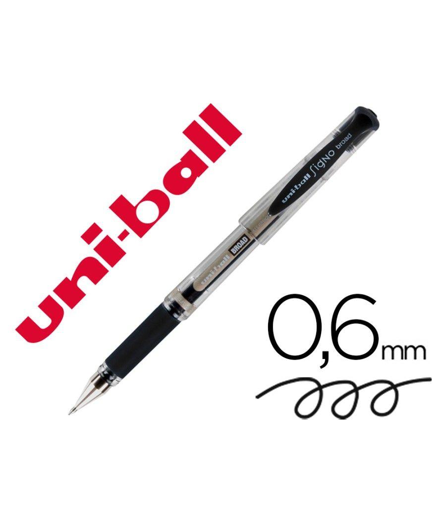 Bolígrafo uni-ball um-153 signo broad negro 1 mm tinta gel PACK 12 UNIDADES - Imagen 2