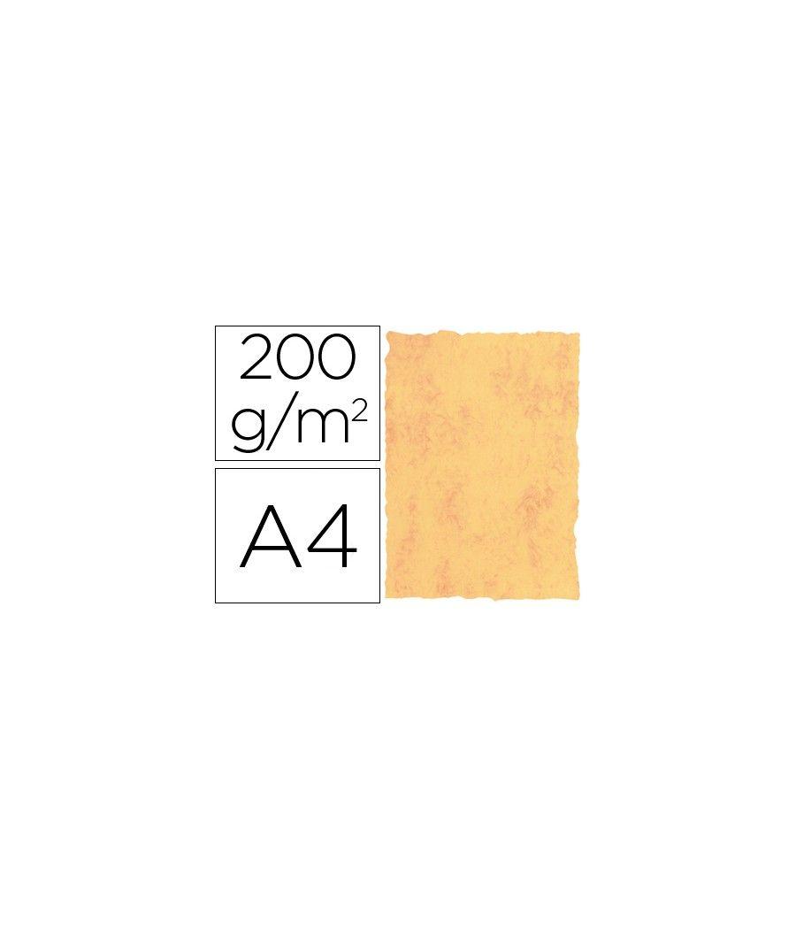 Papel pergamino din a4 200 gr color marmol amarillo paquete de 25 hojas - Imagen 2
