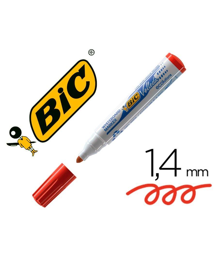 Rotulador bic velleda para pizarra rojo punta redonda 1,3 mm - Imagen 2