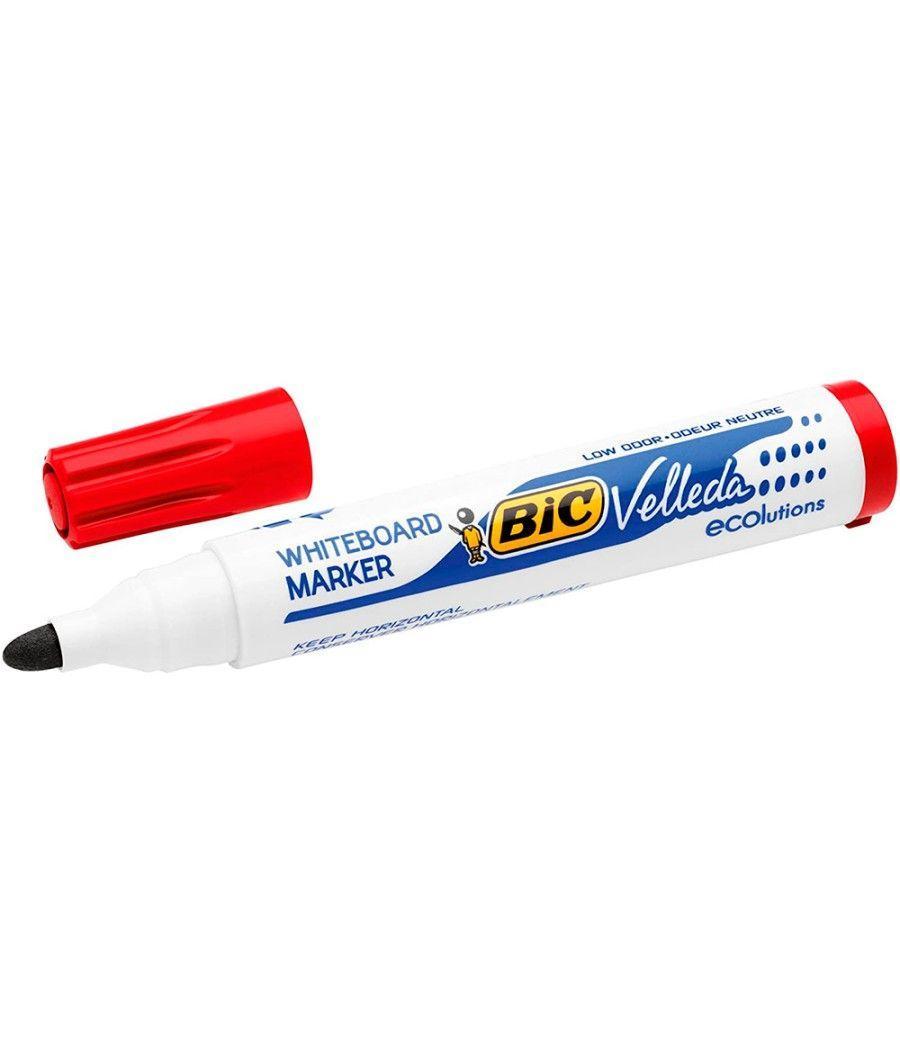 Rotulador bic velleda para pizarra rojo punta redonda 1,3 mm - Imagen 4