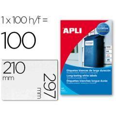 Etiquetas adhesivas apli 12121 tamaño 210x297 mm poliéster resistente a la interperie impresión láser - Imagen 2
