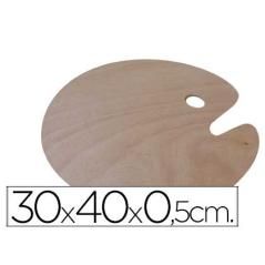 Paleta madera artist ovalada tamaño 30x40x0,05 cm - Imagen 2