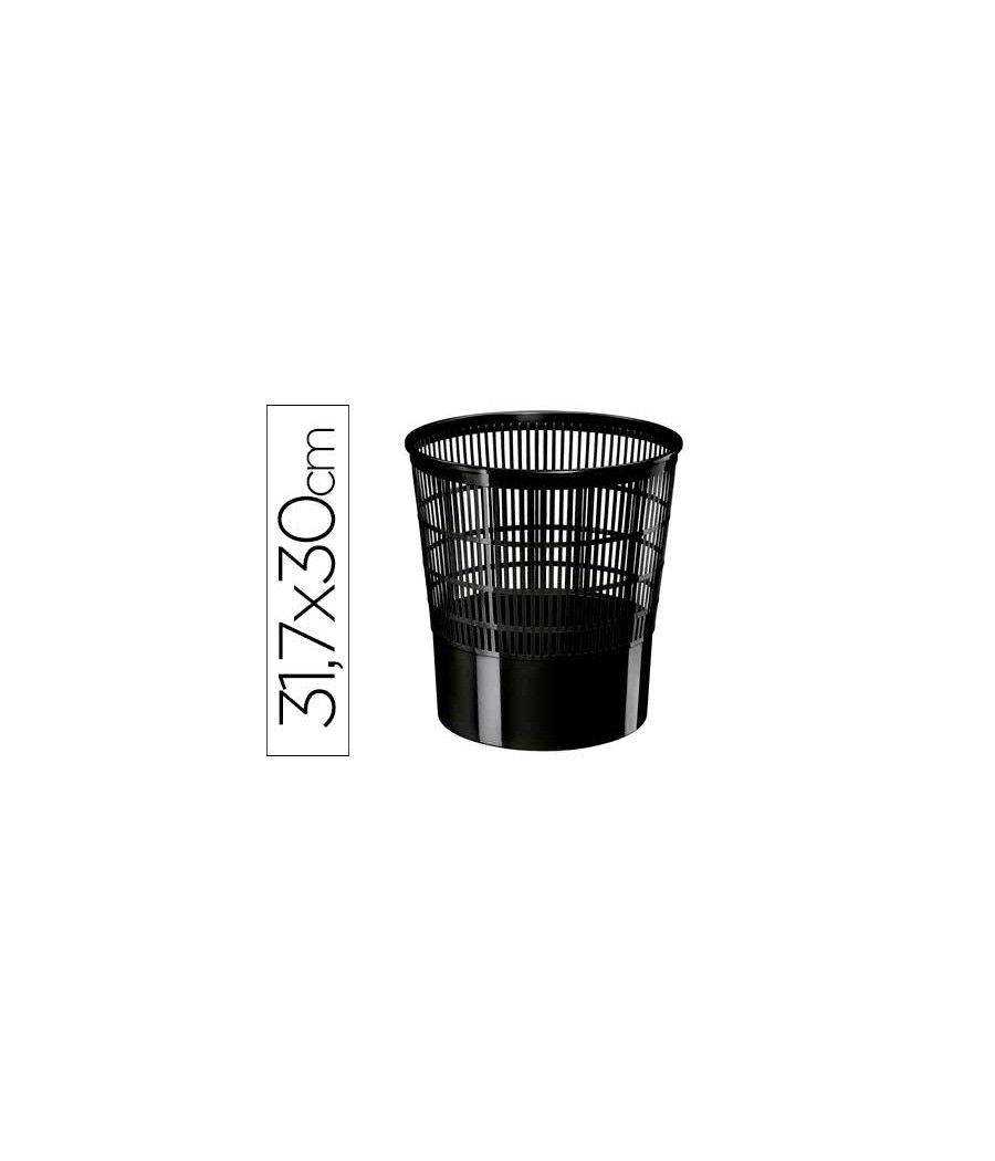 Papelera plástico cep ecoline rejilla negra 30x30x31,7 cm - Imagen 2