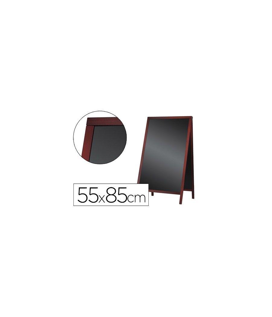 Pizarra negra liderpapel caballete doble cara de madera con superficie para rotuladores tipo tiza 55x85 cm - Imagen 2