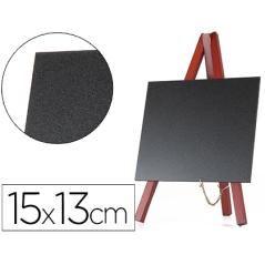 Pizarra negra liderpapel caballete madera superficie para rotuladores tipo tiza 15x13cm juego 3 pizarras - Imagen 2