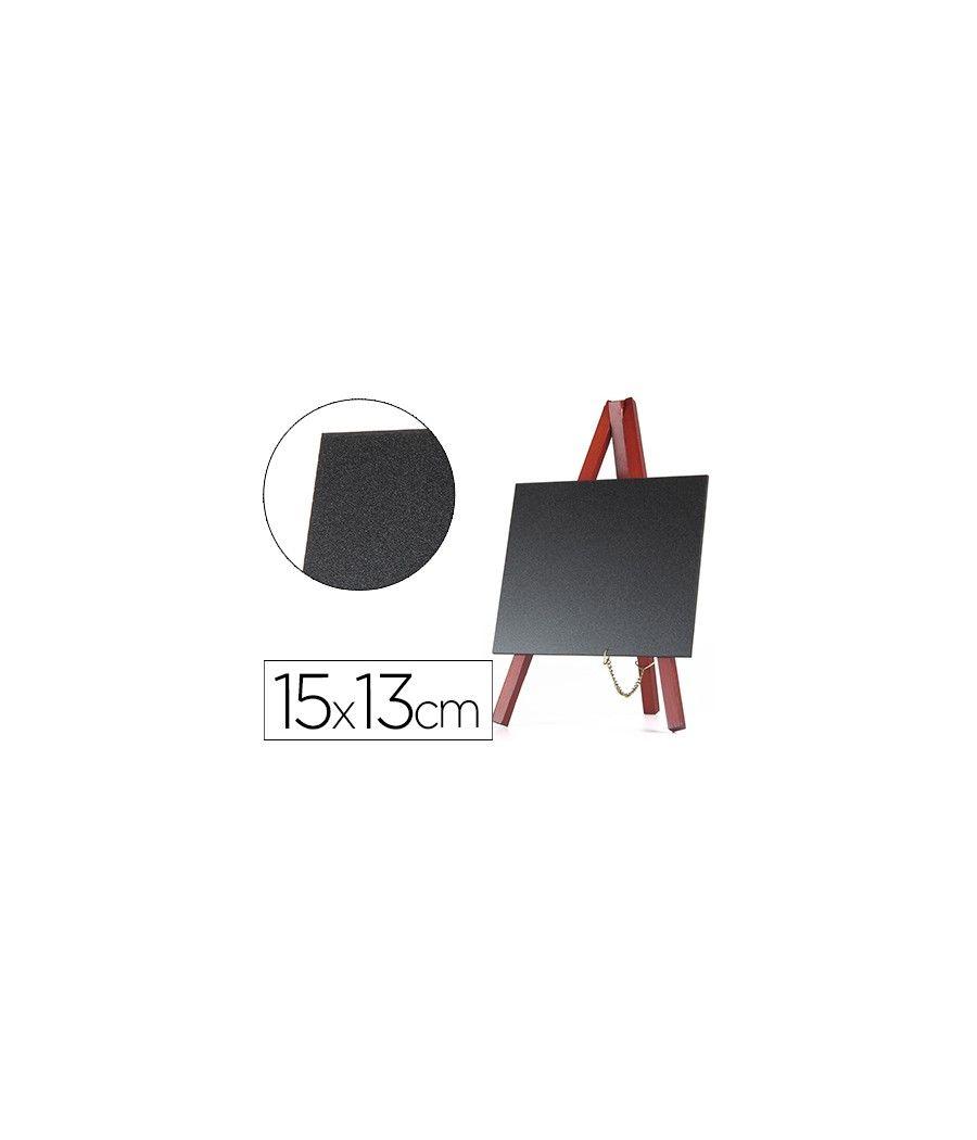 Pizarra negra liderpapel caballete madera superficie para rotuladores tipo tiza 15x13cm juego 3 pizarras - Imagen 2