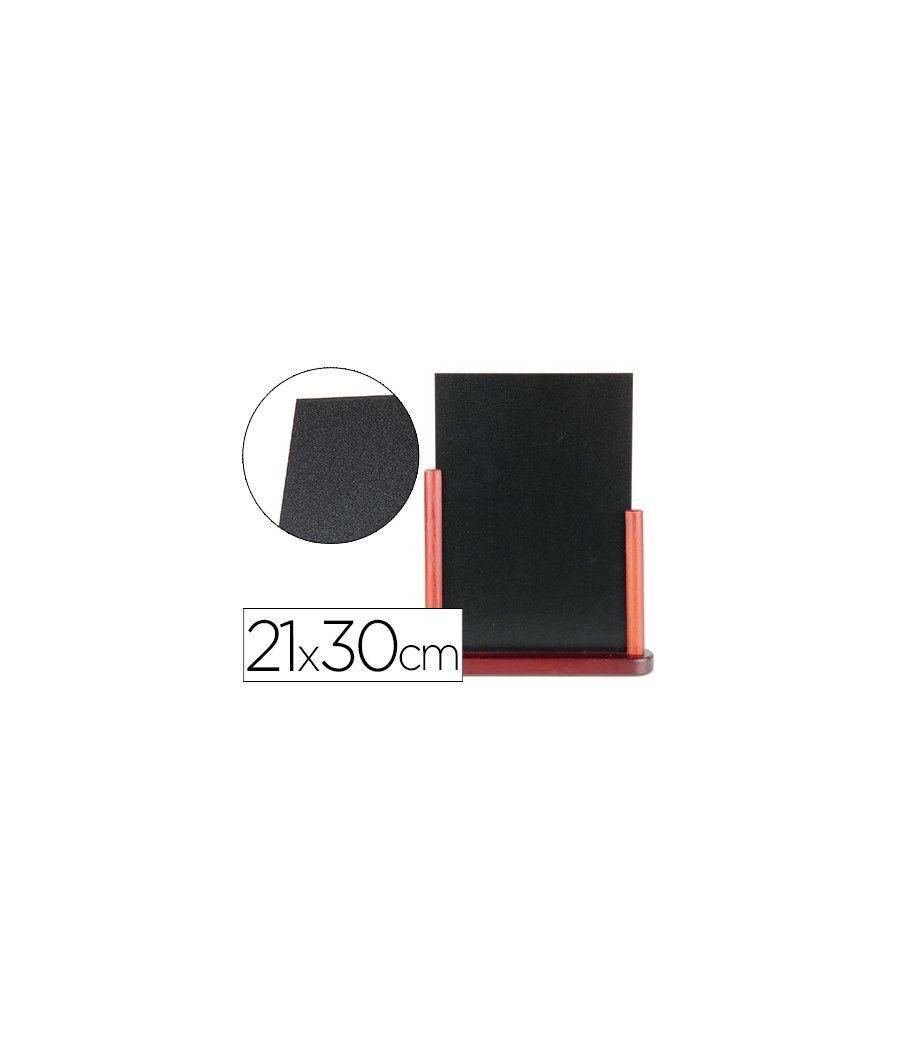 Pizarra negra liderpapel doble cara de madera con superficie para rotuladores tipo tiza 21x30cm - Imagen 2
