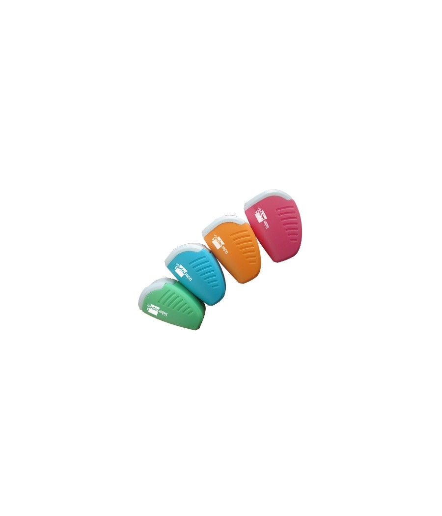 Sacapuntas liderpapel plástico 1 uso con depósito colores surtidos PACK 24 UNIDADES - Imagen 2