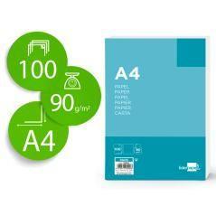 Papel liderpapel a4 90g/m2 liso paquete de 100 hojas